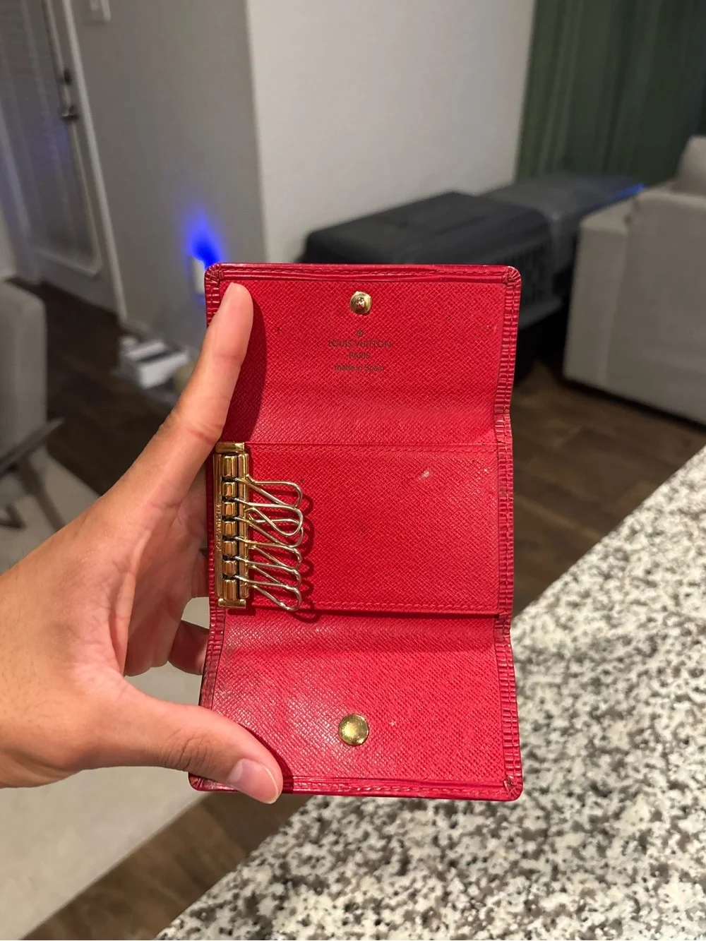 Louis Vuitton Red Epi Leather Key Holder